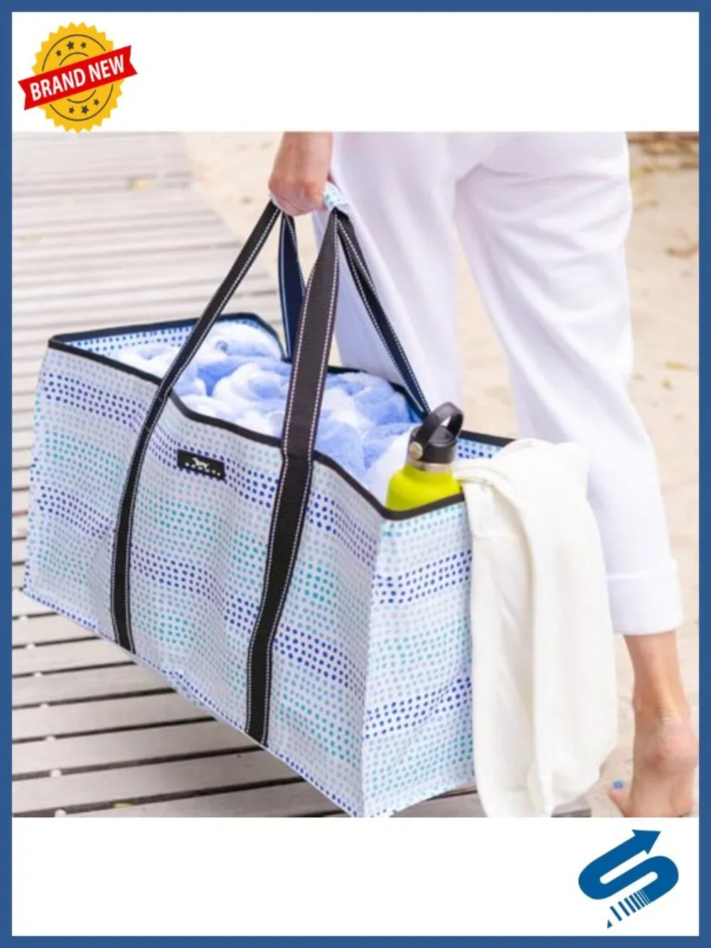 Extra Large Utility Tote Bag 75 lb Capacity Foldable Grocery Beach Market Heavy